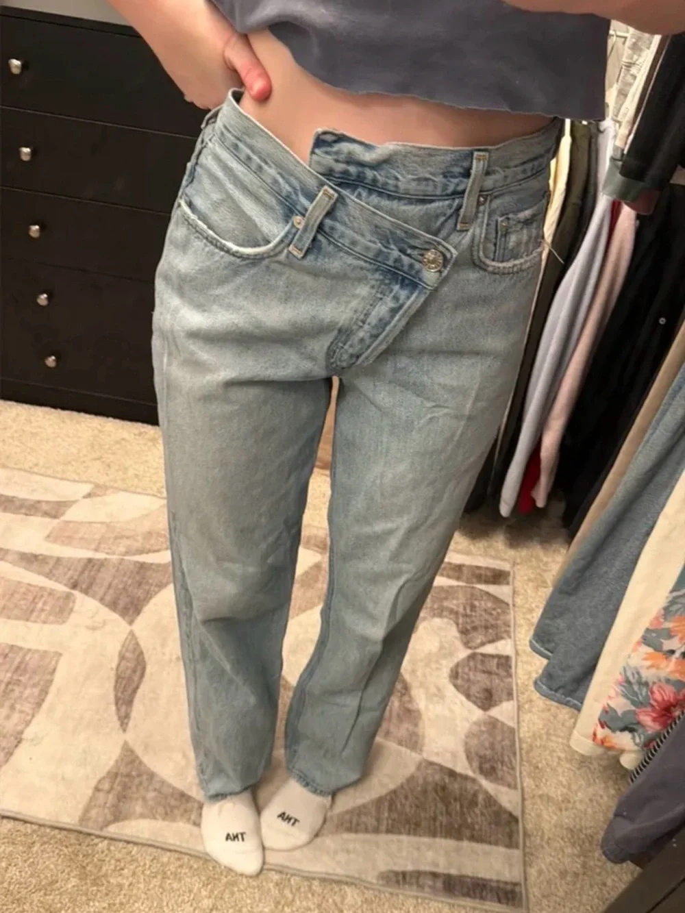 Agolde Asymmetrical Waist Straight Leg Jeans